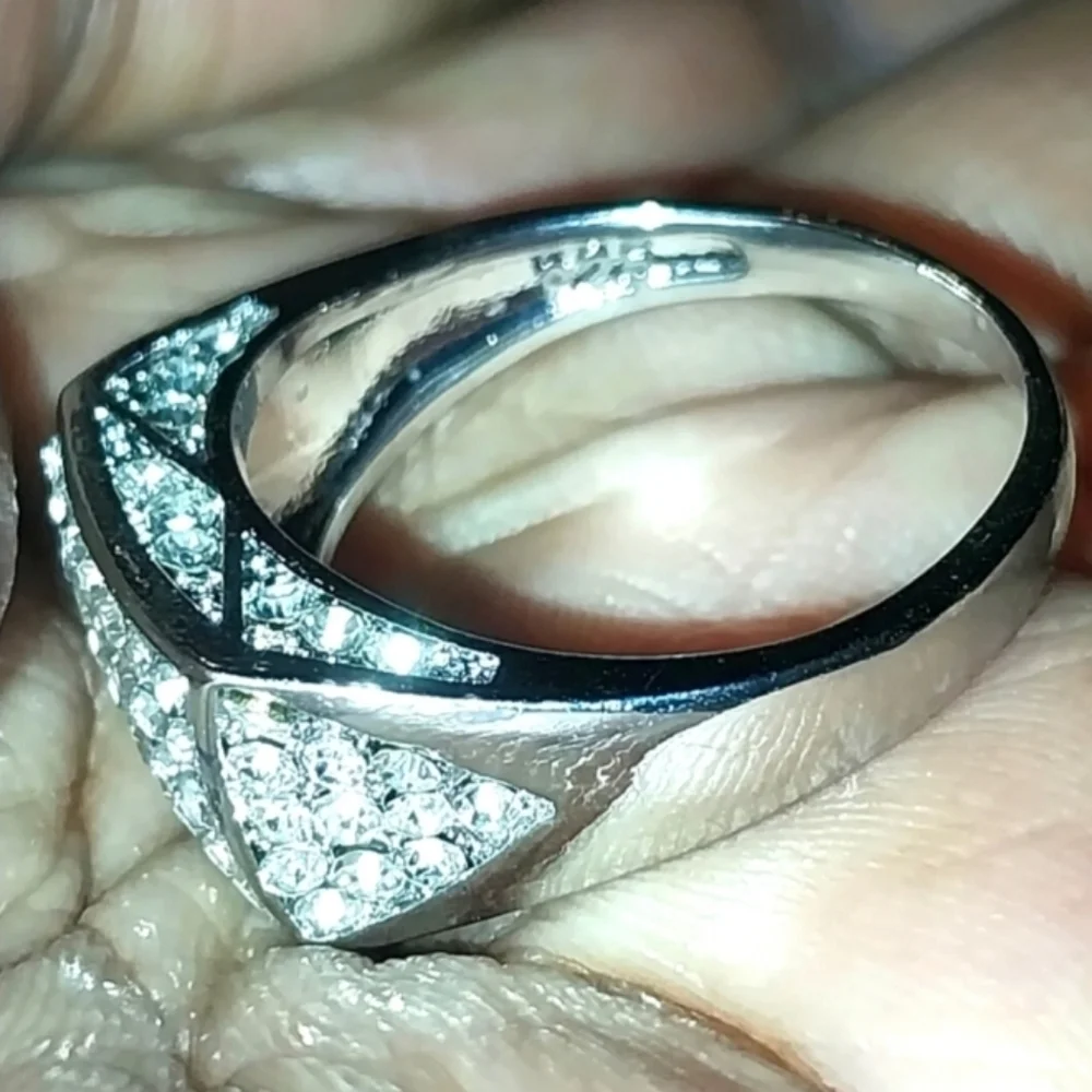 Modern Men's 925 Blinged Out Ring Sz 11